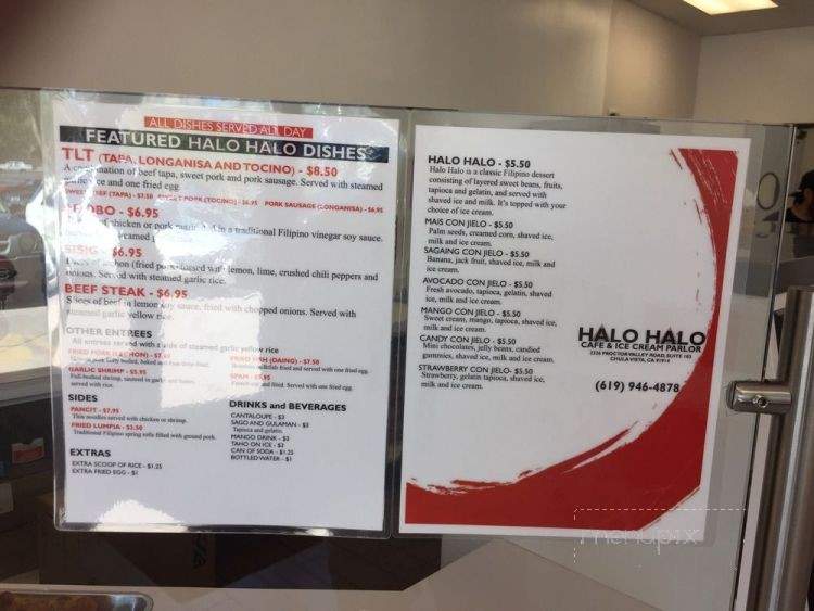Halo Halo Cafe & Ice Cream Parlor - Chula Vista, CA menu_pic