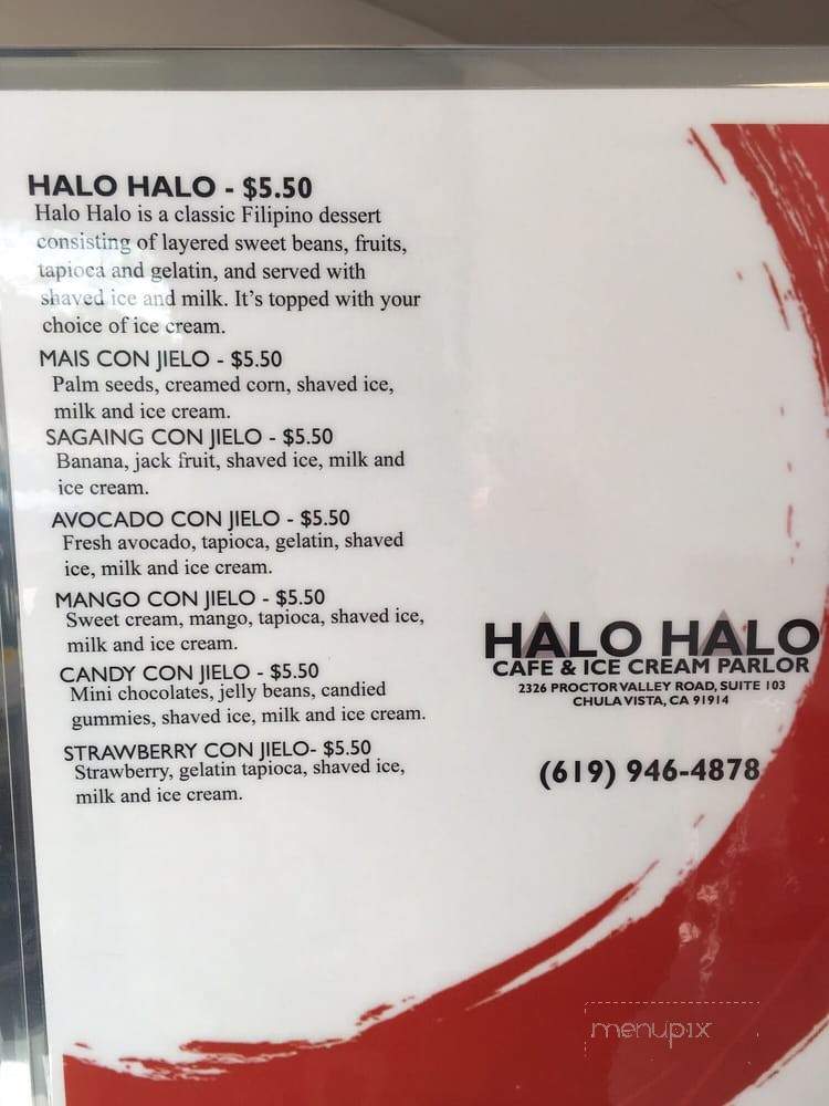 Halo Halo Cafe & Ice Cream Parlor - Chula Vista, CA menu_pic