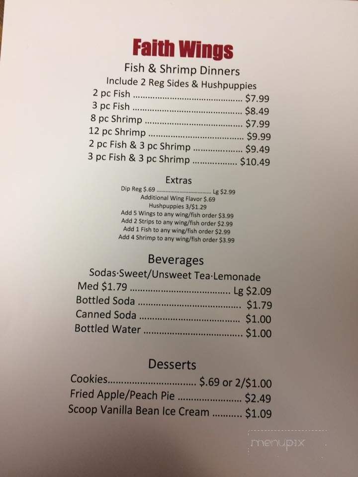 Faith Wings - Dalton, GA menu_pic