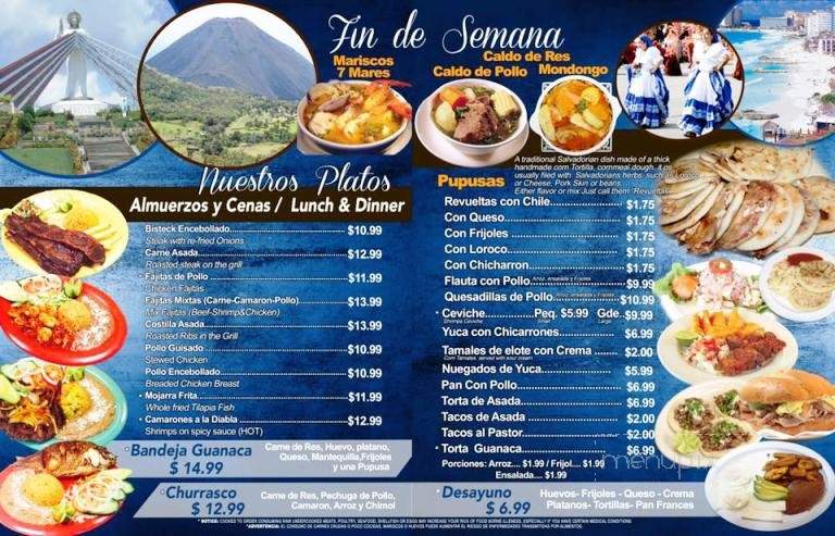 Restaurante Y Pupuseria Salvadorena - Gainesville, GA menu_pic
