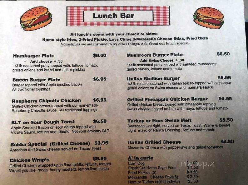 Treats & Treasures - Talihina, OK menu_pic