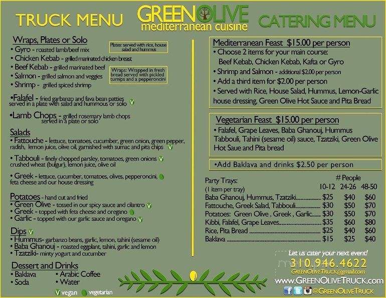 Green Olive - Los Angeles, CA menu_pic
