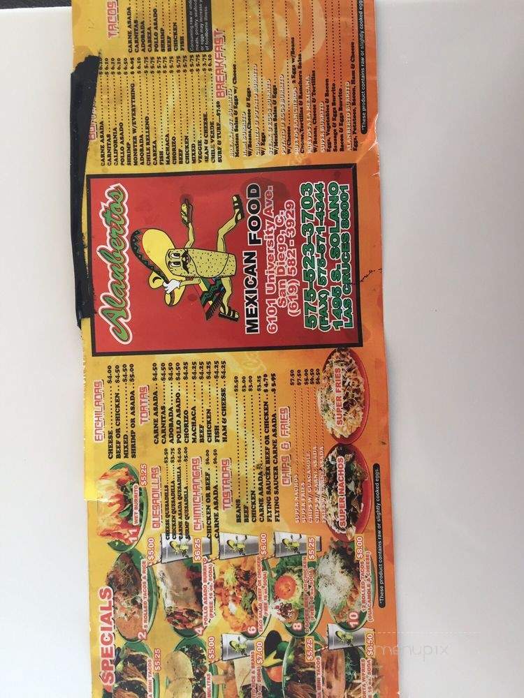 Alanbertos - Las Cruces, NM menu_pic