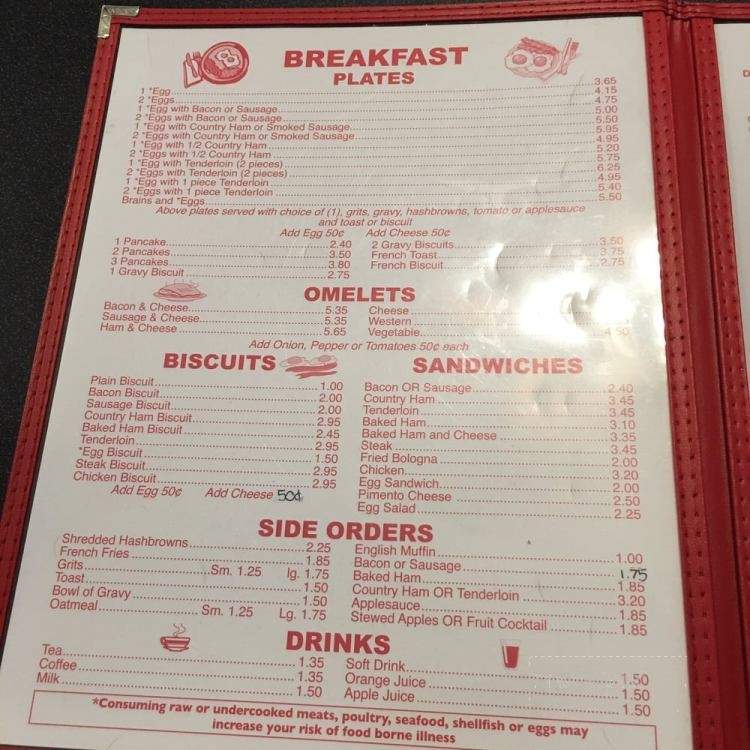 Ya'll Come Back Cafe - Liberty, NC menu_pic