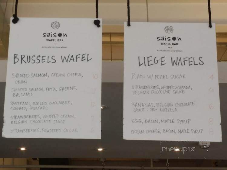 Saison Wafel Bar - Washington, DC menu_pic