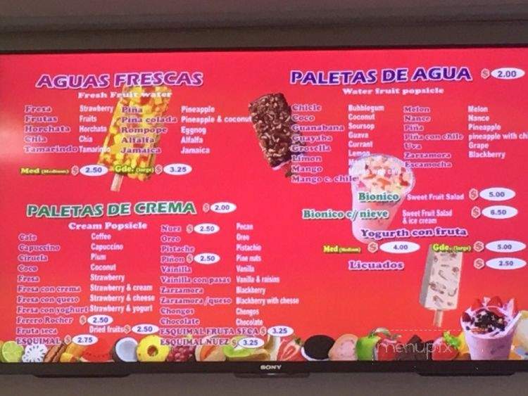 La Michoacana - San Marcos, CA menu_pic