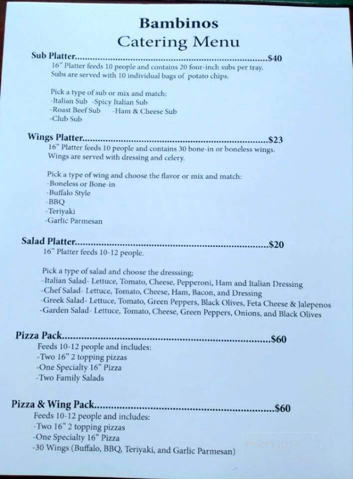 Bambinos Pizza & Subs - Hopkinsville, KY menu_pic