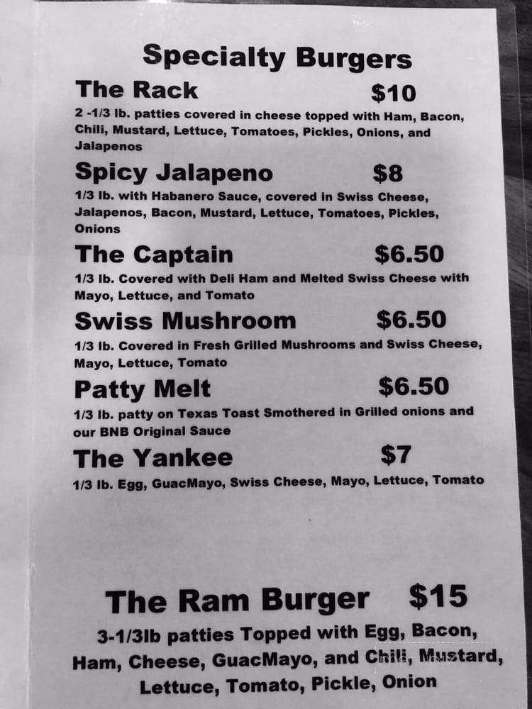 Burgers N Billiards - Mineral Wells, TX menu_pic