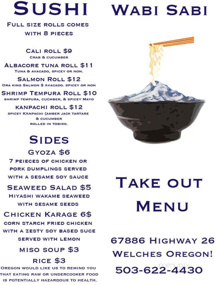 Wabi Sabi Kitchen - Welches, OR menu_pic