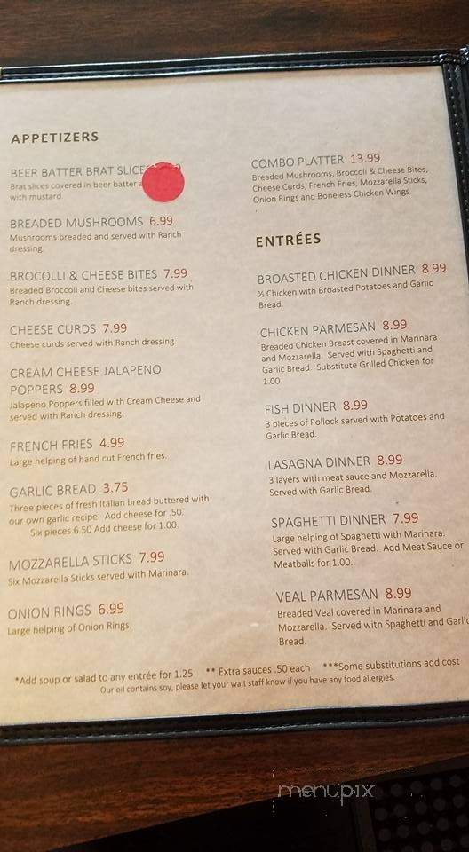 The Roadhouse at Diefenbach Corners - Slinger, WI menu_pic