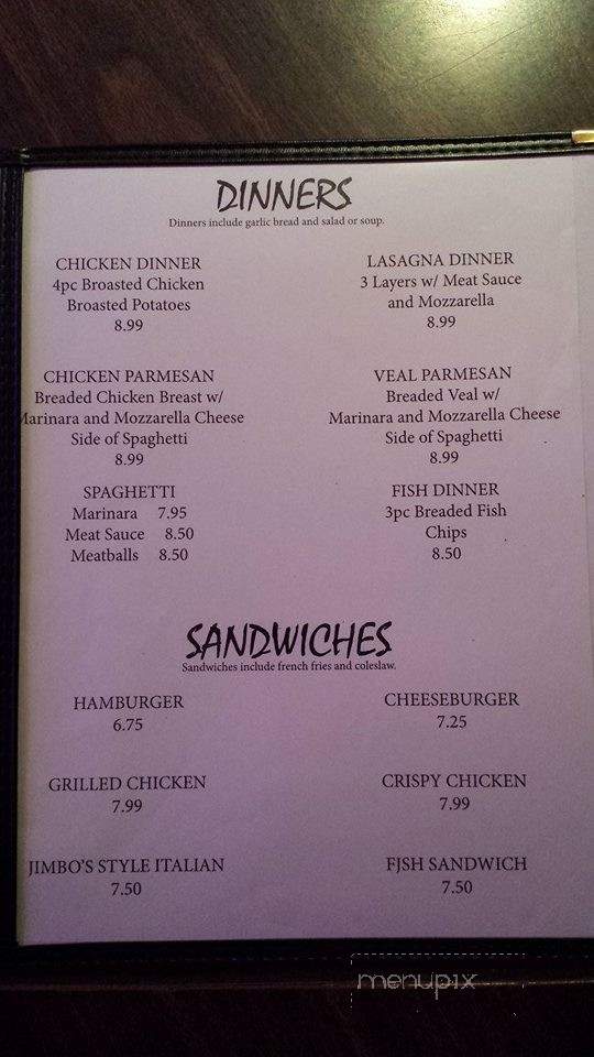 The Roadhouse at Diefenbach Corners - Slinger, WI menu_pic
