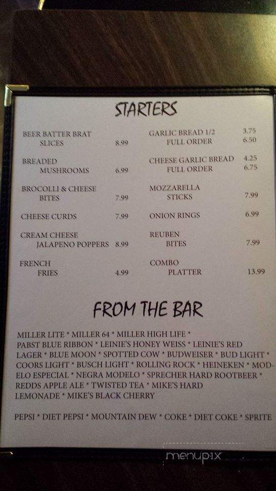 The Roadhouse at Diefenbach Corners - Slinger, WI menu_pic