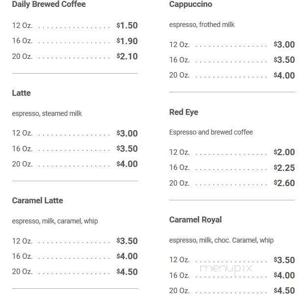 Fay's Willow Tree Coffee and Bakery - Olivet, MI menu_pic