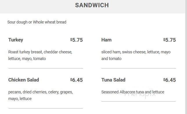 Fay's Willow Tree Coffee and Bakery - Olivet, MI menu_pic