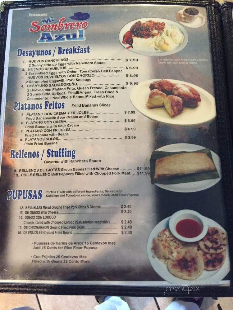 Mi Sombrero Azul - Los Angeles, CA menu_pic