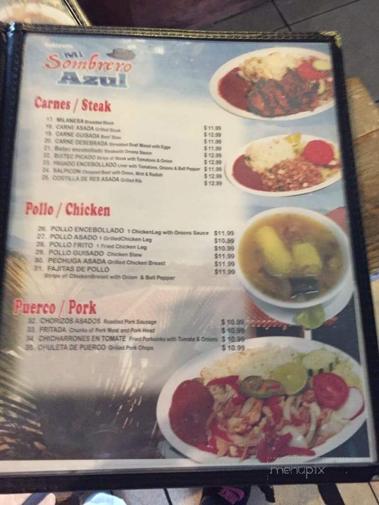 Mi Sombrero Azul - Los Angeles, CA menu_pic