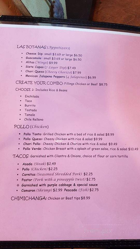 Dos Amigos - Lake Ozark, MO menu_pic