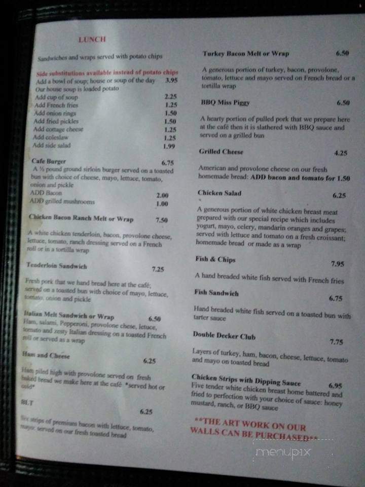 Sweet Temptations Bakery & Cafe - Trafalgar, IN menu_pic