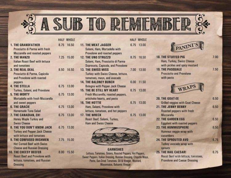 A Sub To Remember - East Rutherford, NJ menu_pic