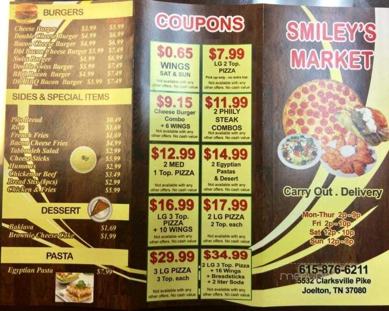 Smiley's Market - Joelton, TN menu_pic