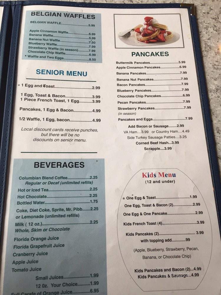 Sincere Southern Pancake House - Williamsburg, VA menu_pic