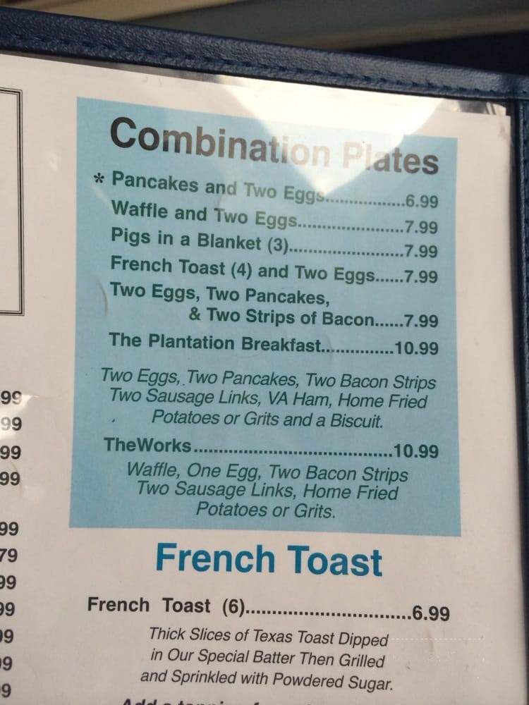 Sincere Southern Pancake House - Williamsburg, VA menu_pic