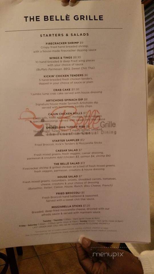The Belle Grille - Matthews, NC menu_pic