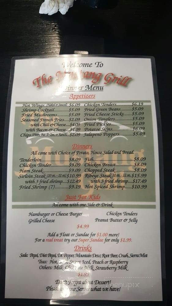 The Mustang Grill - Eldon, MO menu_pic