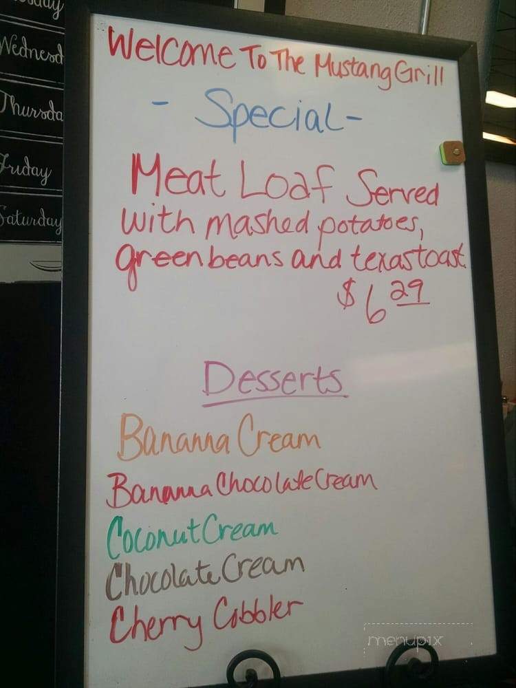 The Mustang Grill - Eldon, MO menu_pic