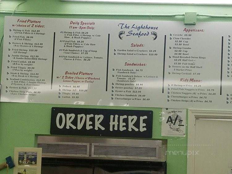 The Lighthouse Seafood - San Antonio, TX menu_pic