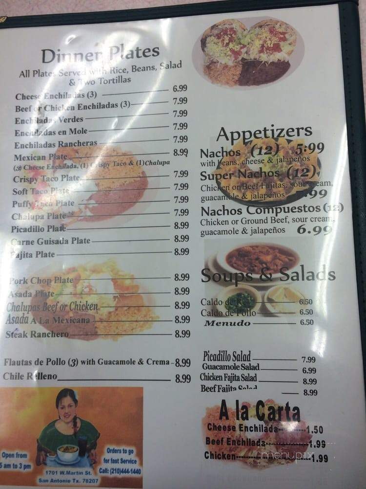 Elsa's Restaurant - San Antonio, TX menu_pic