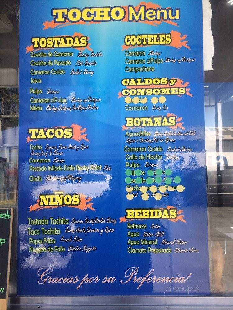 Mariscos Tocho - Los Angeles, CA menu_pic
