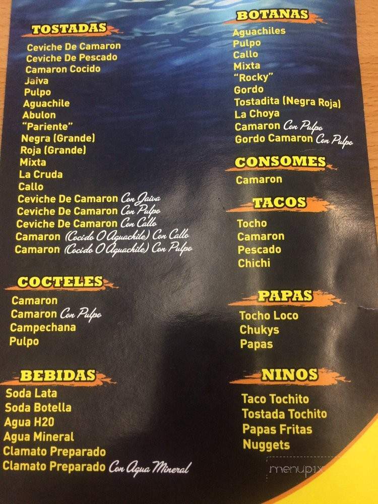 Mariscos Tocho - Los Angeles, CA menu_pic