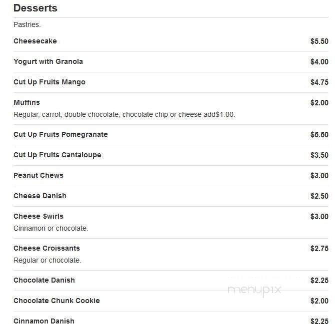 Cafe' 28 - Brooklyn, NY menu_pic