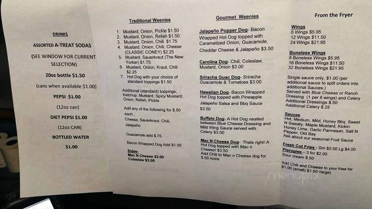 Weenies N Wings - Easton, PA menu_pic