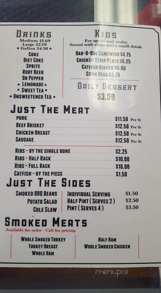 Glenn's Smokehouse - Searcy, AR menu_pic