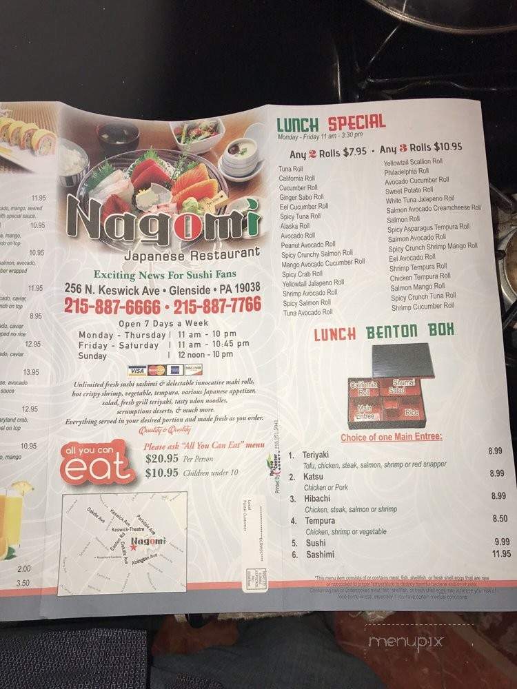 Nagomi - Glenside, PA menu_pic