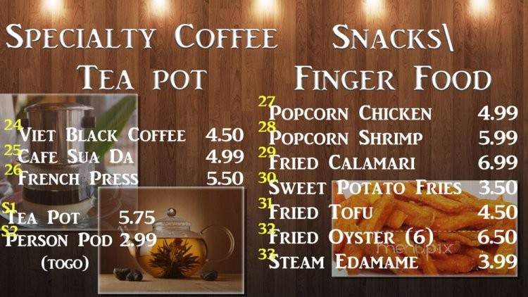 Tea Fusion Cafe - Charlotte, NC menu_pic