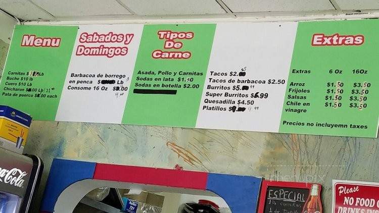 Carnitas El Rincon #3 - San Jose, CA menu_pic