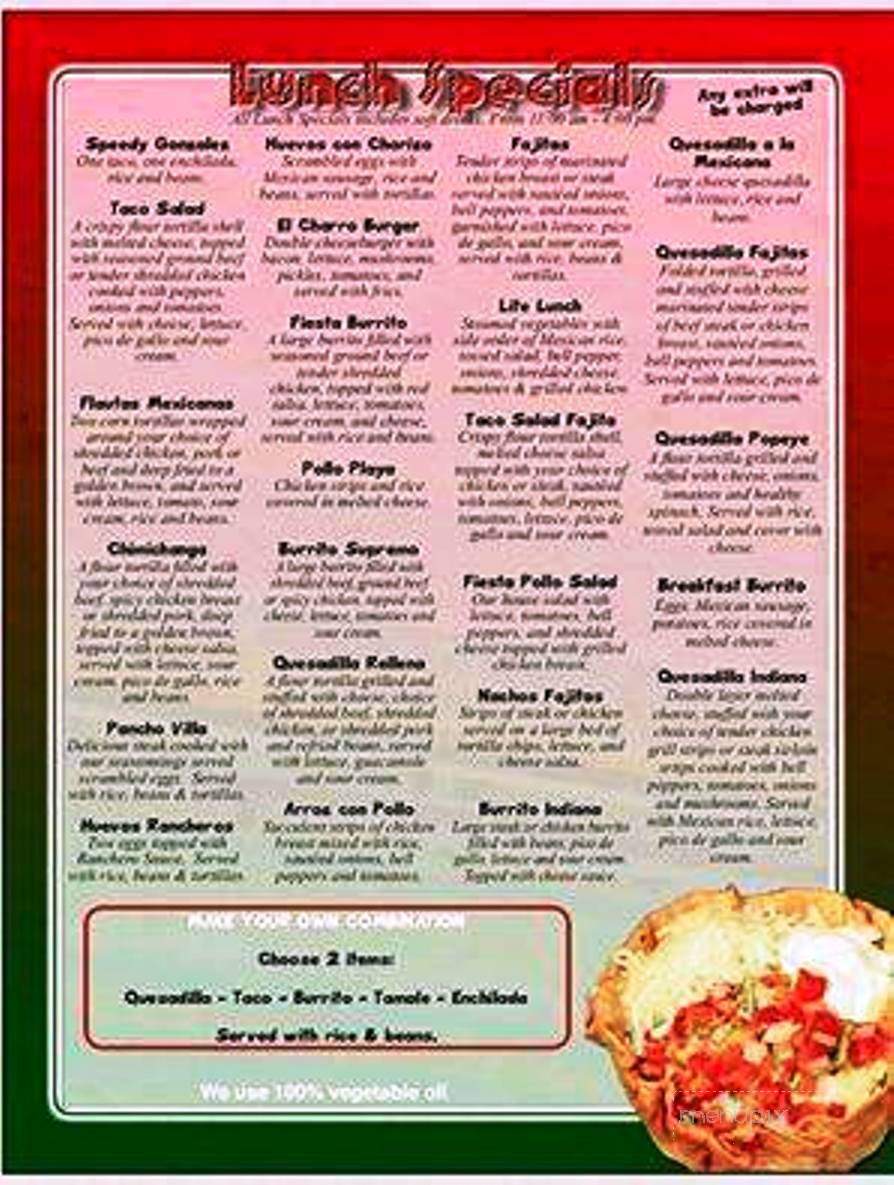El Vaquero - Mount Vernon, IN menu_pic