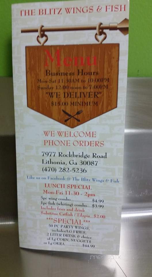 The Blitz Wings & Fish - Lithonia, GA menu_pic