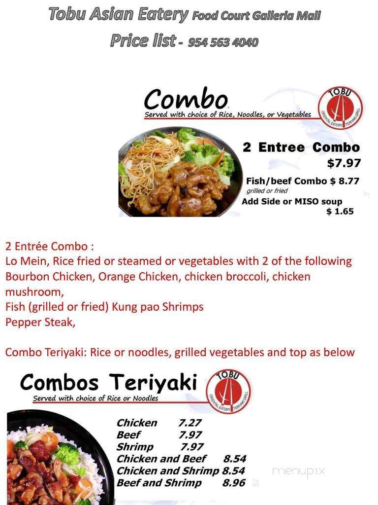 Tobu asian eatery - Fort Lauderdale, FL menu_pic