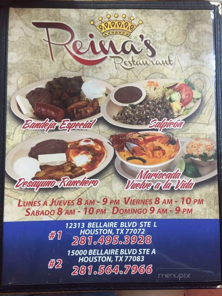 Reina's Restaurant - Houston, TX menu_pic