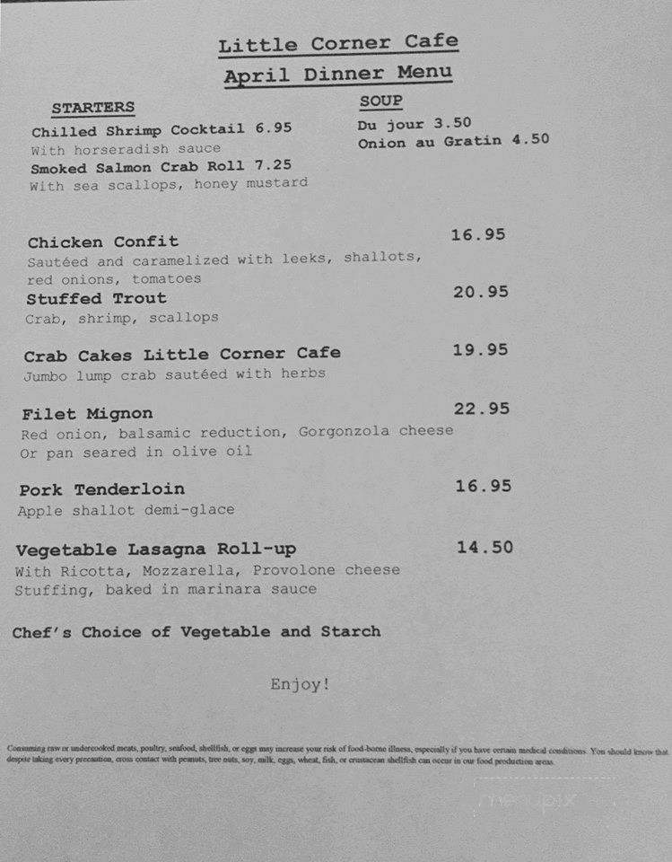 Little Corner Cafe - Bangor, PA menu_pic