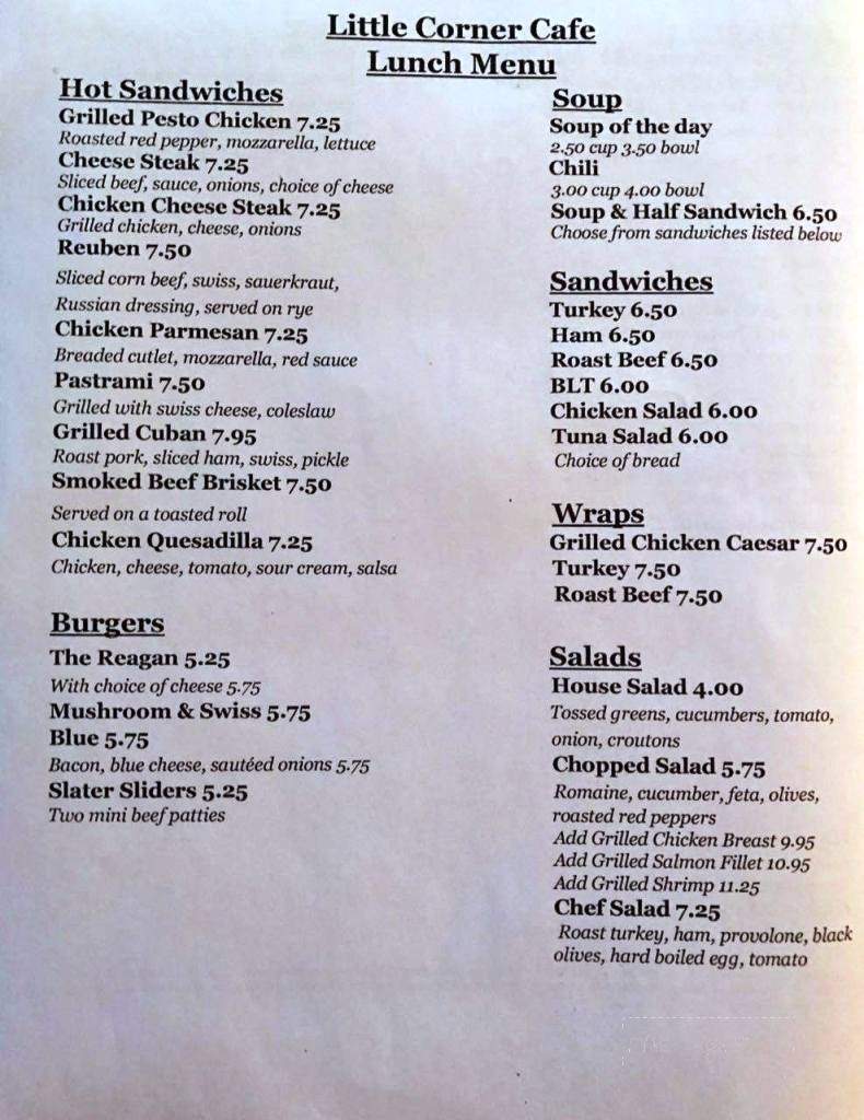 Little Corner Cafe - Bangor, PA menu_pic