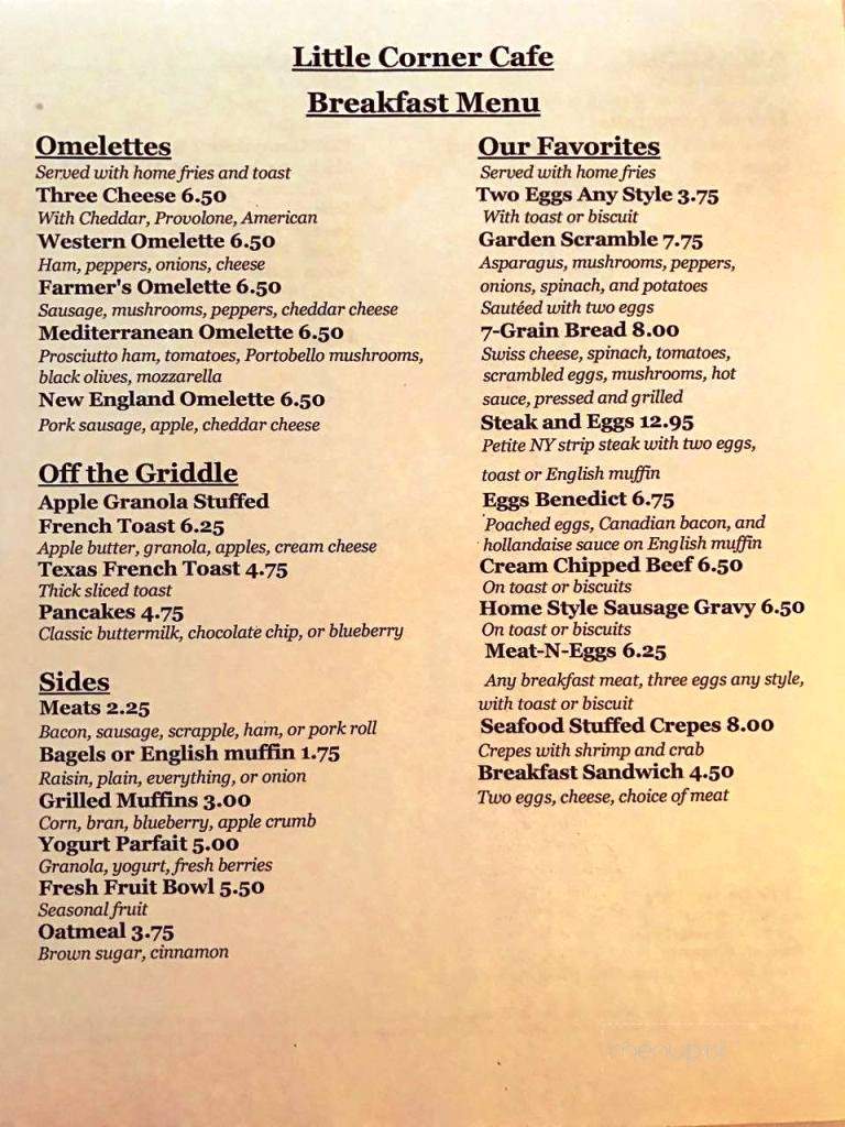 Little Corner Cafe - Bangor, PA menu_pic