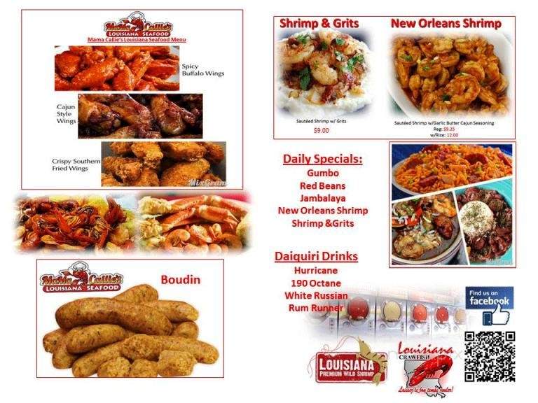 Mama Callie's Louisiana Seafood - New Bern, NC menu_pic
