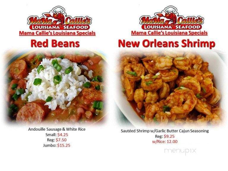 Mama Callie's Louisiana Seafood - New Bern, NC menu_pic
