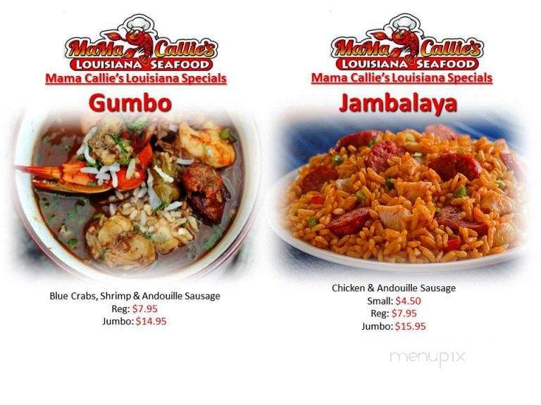 Mama Callie's Louisiana Seafood - New Bern, NC menu_pic