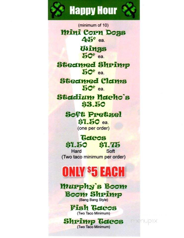 Murphy's Law Carolina Forest - Myrtle Beach, SC menu_pic